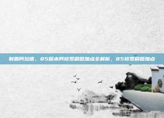 制霸阿拉德,85版本阿修罗刷图加点全解析,85修罗刷图加点