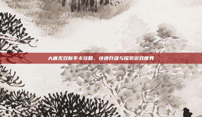 大唐无双新手卡攻略,快速升级与探索游戏世界